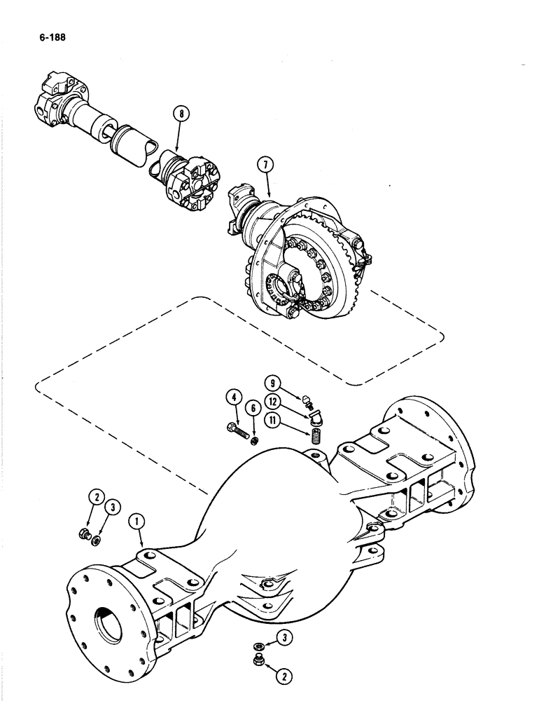 Схема запчастей Case IH 4894 - (6-188) - FRONT AXLE AND DIFFERENTIAL HOUSING P.I.N. 8865170 AND AFTER (06) - POWER TRAIN