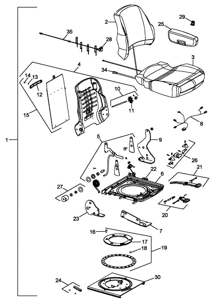 Схема запчастей Case IH TITAN 4520 - (01-041) - CUSHION ASSEMBLY, SEAT (10) - CAB