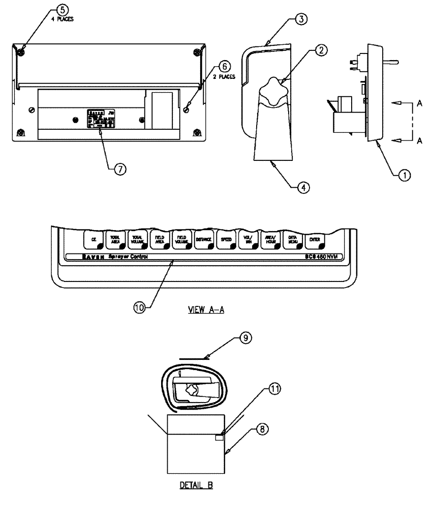 Схема запчастей Case IH FLX4510 - (08-008) - MOUNTING GROUP, CONTROL, RAVEN (06) - ELECTRICAL