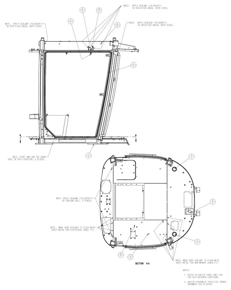 Схема запчастей Case IH TITAN 3520 - (01-002[01]) - CAB EXTERIOR GROUP (10) - CAB