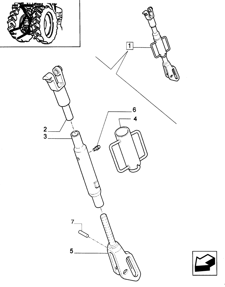 Схема запчастей Case IH JX55 - (1.89.6/03[01]) - (VAR.934-421) IMPLEMENT ATTACHMENT DEVICE - TIE-ROD (09) - IMPLEMENT LIFT