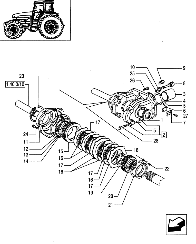 Схема запчастей Case IH JX85 - (1.40.1/09[01]) - (VAR.650) FRONT BRAKE - DISCS (04) - FRONT AXLE & STEERING