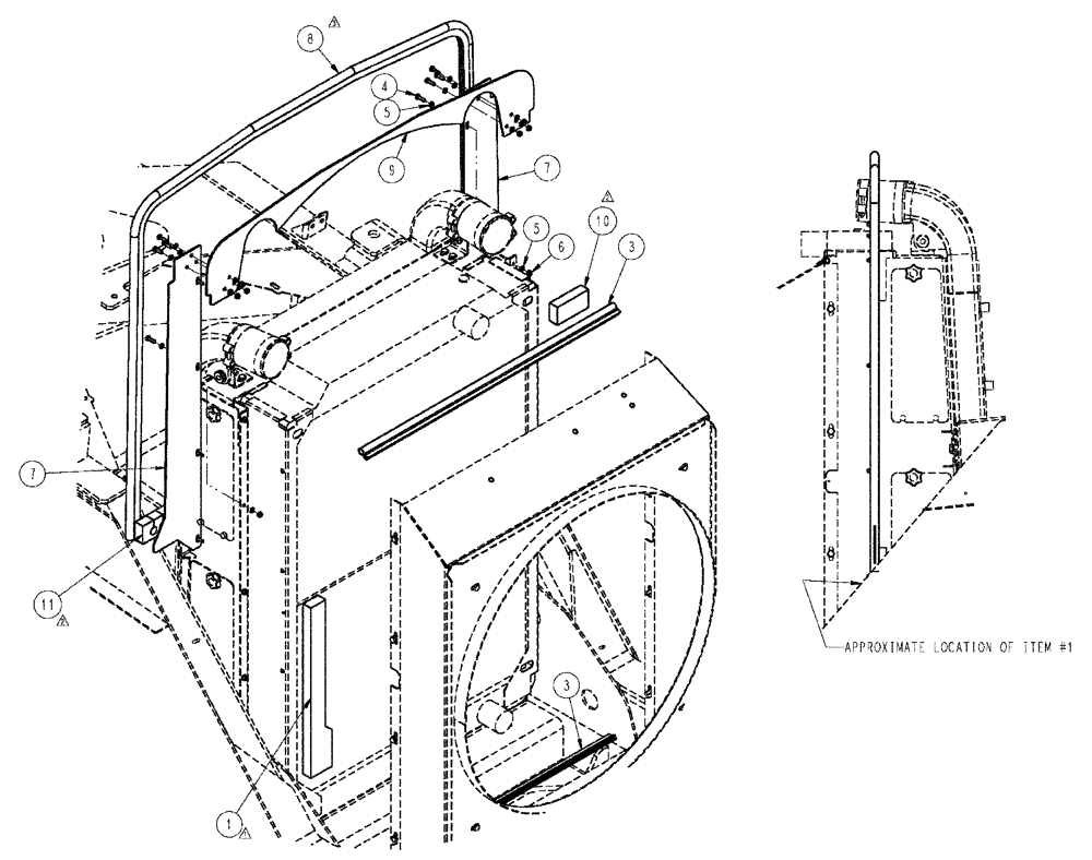 Схема запчастей Case IH TITAN 3520 - (04-023) - BAFFLE GROUP, SIDE RADIATOR Frame & Suspension