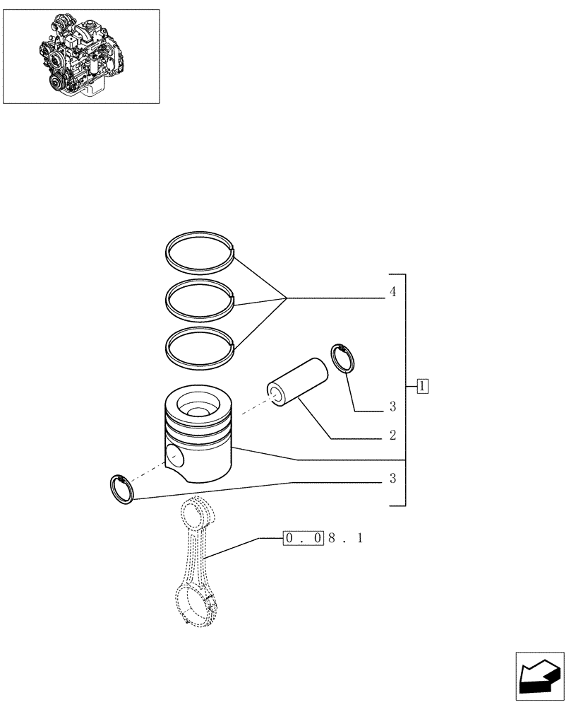 Схема запчастей Case IH PX85 - (0.08.2/1[01]) - PISTON - ENGINE - PX85 - (504062641) (02) - ENGINE