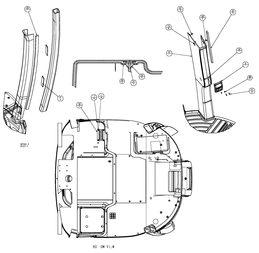 Схема запчастей Case IH TITAN 4020 - (01-022[02]) - INTERIOR TRIM, DELUXE (10) - CAB