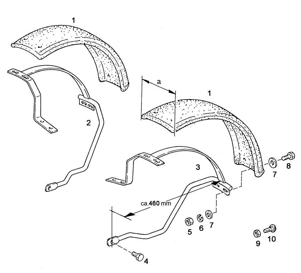 Схема запчастей Case IH C55 - (09A-02[01]) - FRONT MUDGUARD, 2WD (09) - CHASSIS