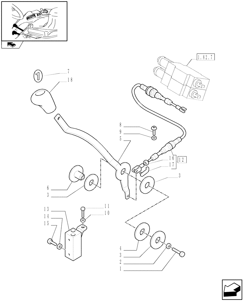 Схема запчастей Case IH FARMALL 85C - (1.92.82/01[01]) - 2 REAR REMOTE VALVES - LEVERS (10) - OPERATORS PLATFORM/CAB