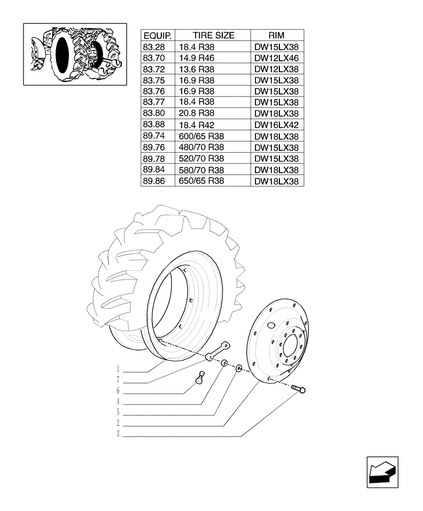 Схема запчастей Case IH MXU100 - (83.00[01]) - DRIVE WHEELS (11) - WHEELS/TRACKS