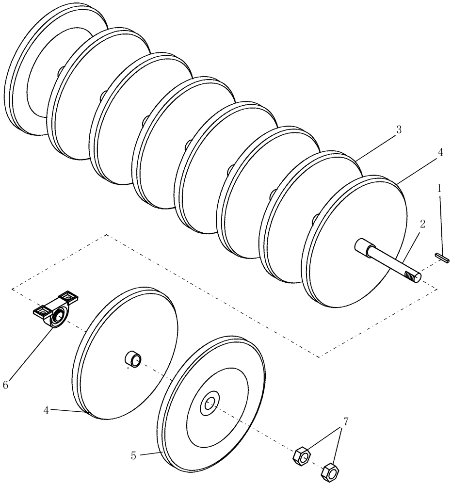 Схема запчастей Case IH ATX400 - (6.250.1) - PACKER GANG ASSY 7.2" SPACING, 10 RUBBER WHEELS Packer Gang Assemblies and Frames