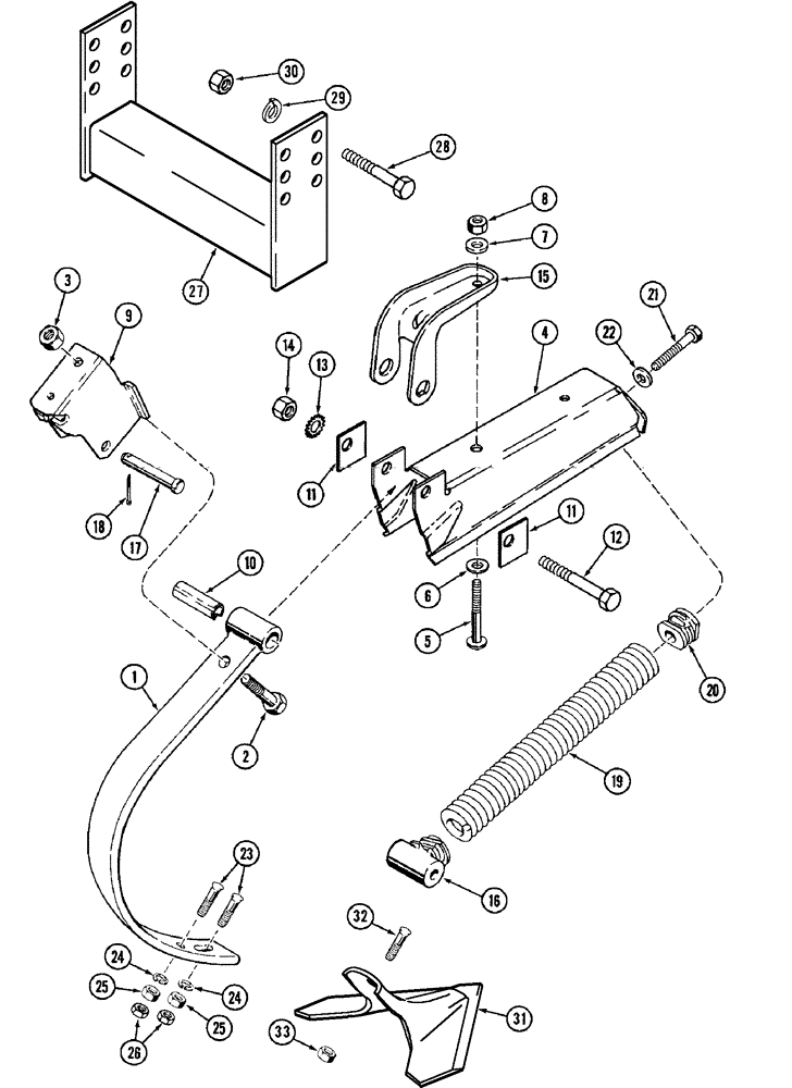 Схема запчастей Case IH 485 - (9-11) - CENTER SHANK ATTACHMENT, VIBRA CHISEL, 8 INCH SWEEP (09) - CHASSIS/ATTACHMENTS