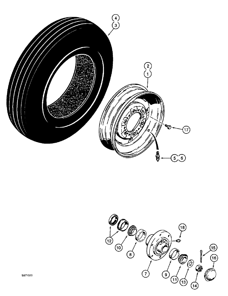 Схема запчастей Case IH 4900 - (9-10) - MAIN FRAME HUB, WHEELS, AND TIRES (09) - CHASSIS/ATTACHMENTS