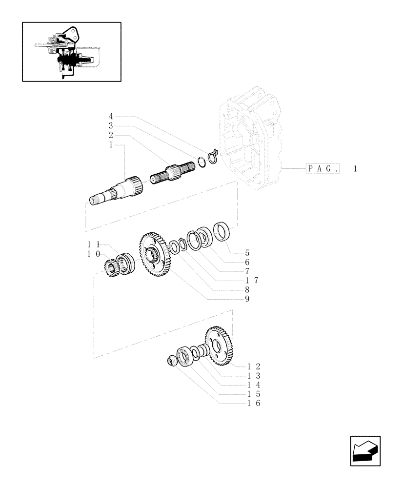 Схема запчастей Case IH MXU110 - (1.80.1/01[02]) - (VAR.096) POWER TAKE-OFF 540/1000 RPM - SHAFTS AND GEARS (07) - HYDRAULIC SYSTEM