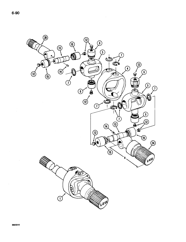 Схема запчастей Case IH 9240 - (6-090) - STEERABLE AXLE, AXLE SHAFT (06) - POWER TRAIN