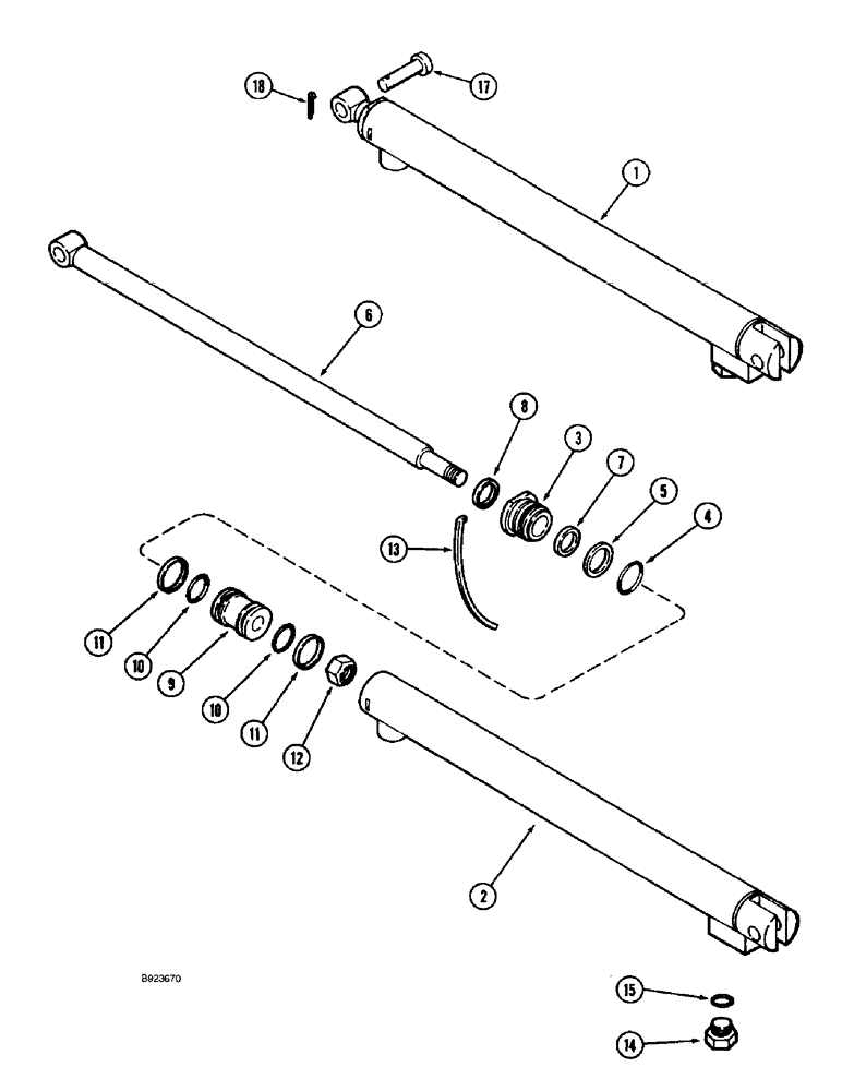 Схема запчастей Case IH 1688 - (8-80) - UNLOADER TUBE SWING CYLINDER (07) - HYDRAULICS