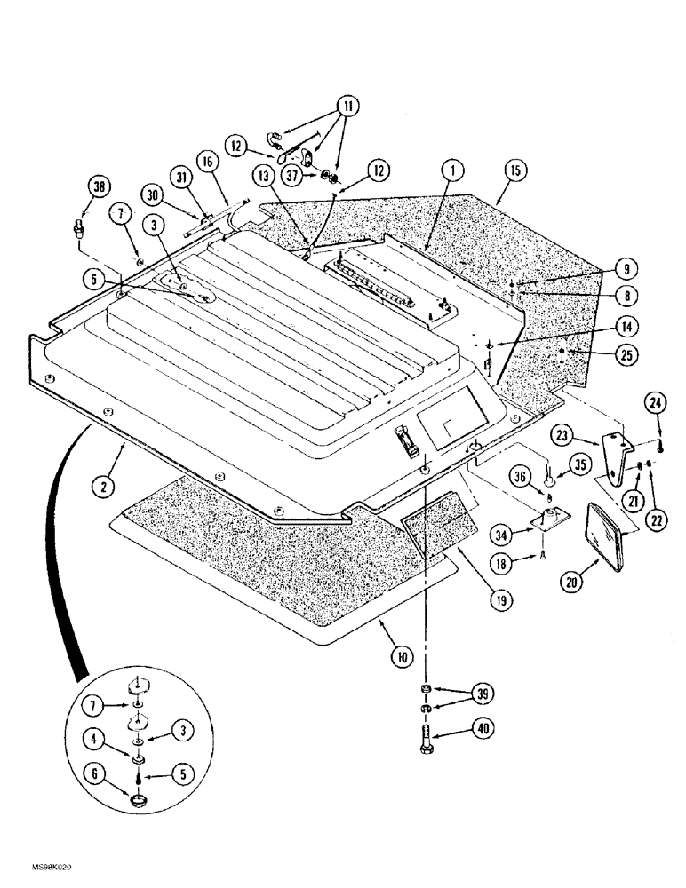 Схема запчастей Case IH 9390 - (9-064) - CAB OVERHEAD CONSOLE (09) - CHASSIS/ATTACHMENTS