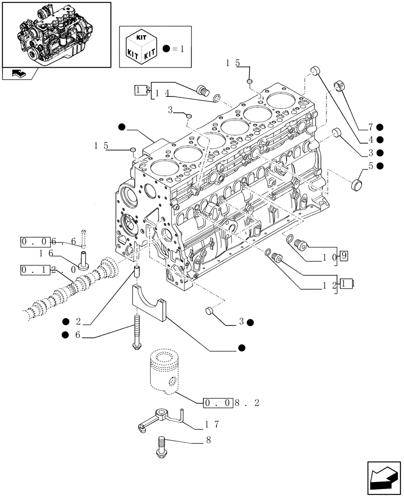 Схема запчастей Case IH F4HE9687S J100 - (0.04.0[01]) - CRANKCASE (2852417) 