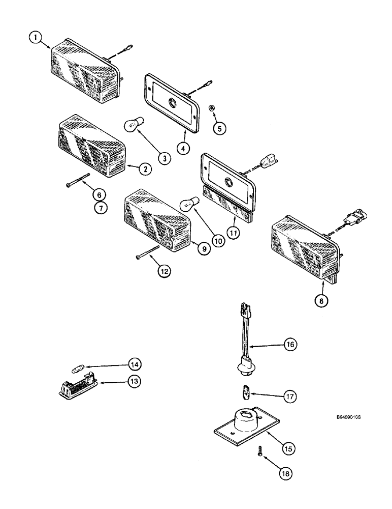 Схема запчастей Case IH 2166 - (4-48) - LAMP ASSEMBLIES, WARNING LAMP ASSEMBLY (06) - ELECTRICAL