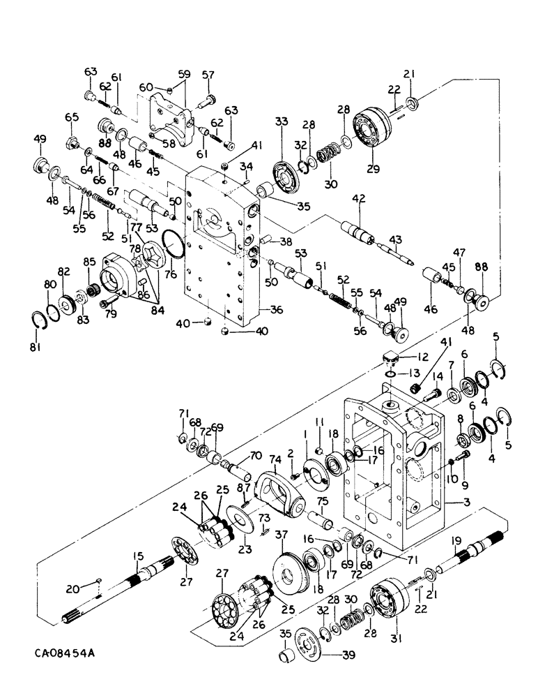 Схема запчастей Case IH 234 - (07-52) - DRIVE TRAIN, HYDROSTATIC TRANSMISSION, 234, TRANSMISSION ASSY (04) - Drive Train