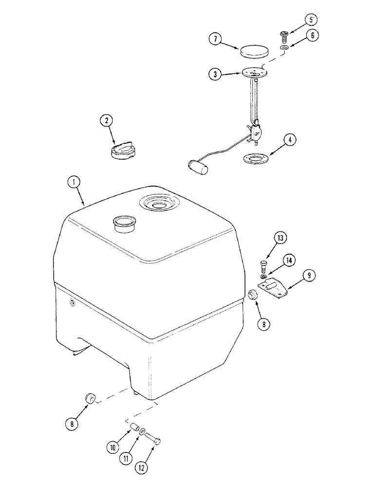 Схема запчастей Case IH 1294 - (3-40) - FUEL TANK AND SUPPORTS, TRACTORS WITHOUT CAB (03) - FUEL SYSTEM