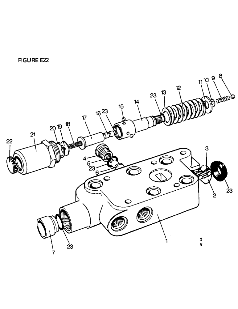 Схема запчастей Case IH 1410 - (E22-1) - SELECTAMATIC HYDRAULIC SYSTEM, LIVE TAKE OFF VALVE, 1410, 1410Q, 1410SK, 1412, 1412Q, 1412G, 1412SK (07) - HYDRAULIC SYSTEM