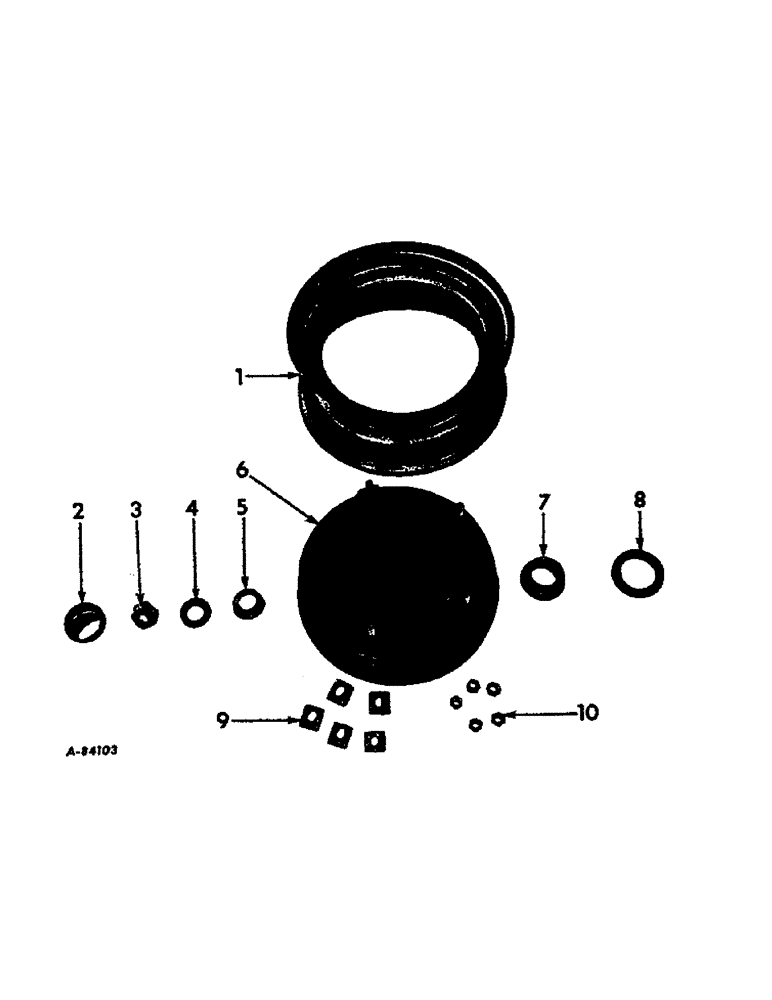 Схема запчастей Case IH VARIOUS - (B-164) - SPOKE WHEELS, WITH BRAKES, 1965 AND SINCE 