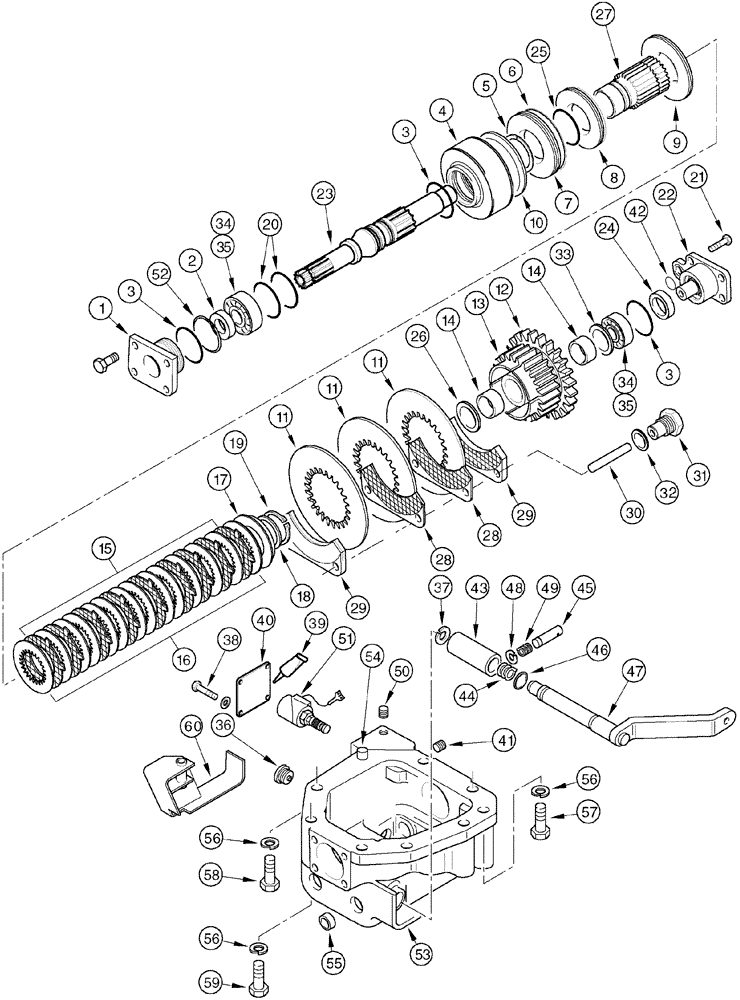 Схема запчастей Case IH CX80 - (06-30) - TRANSFER GEARBOX (06) - POWER TRAIN