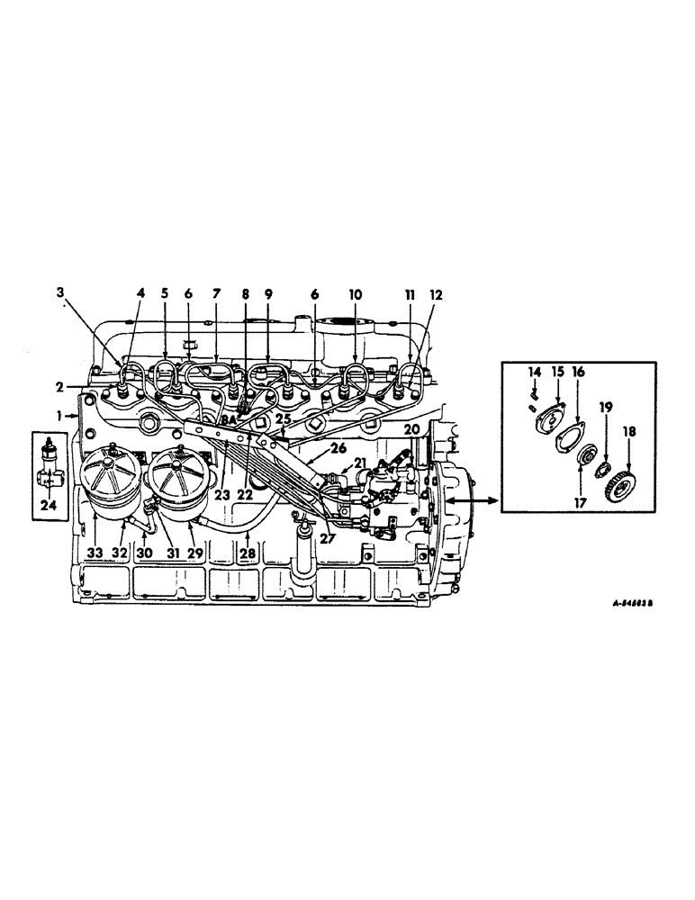 Схема запчастей Case IH 560 - (050) - FUEL SYSTEM, FUEL INJECTION PUMP, CONNECTIONS AND PIPES, DIESEL ENGINE TRACTORS (02) - FUEL SYSTEM