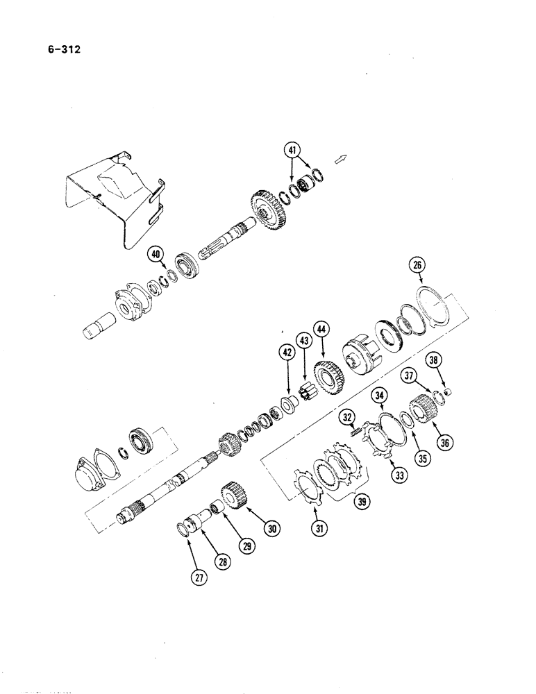 Схема запчастей Case IH 485 - (6-312) - INDEPENDENT POWER TAKE OFF, SINGLE SPEED (CONTD) (06) - POWER TRAIN