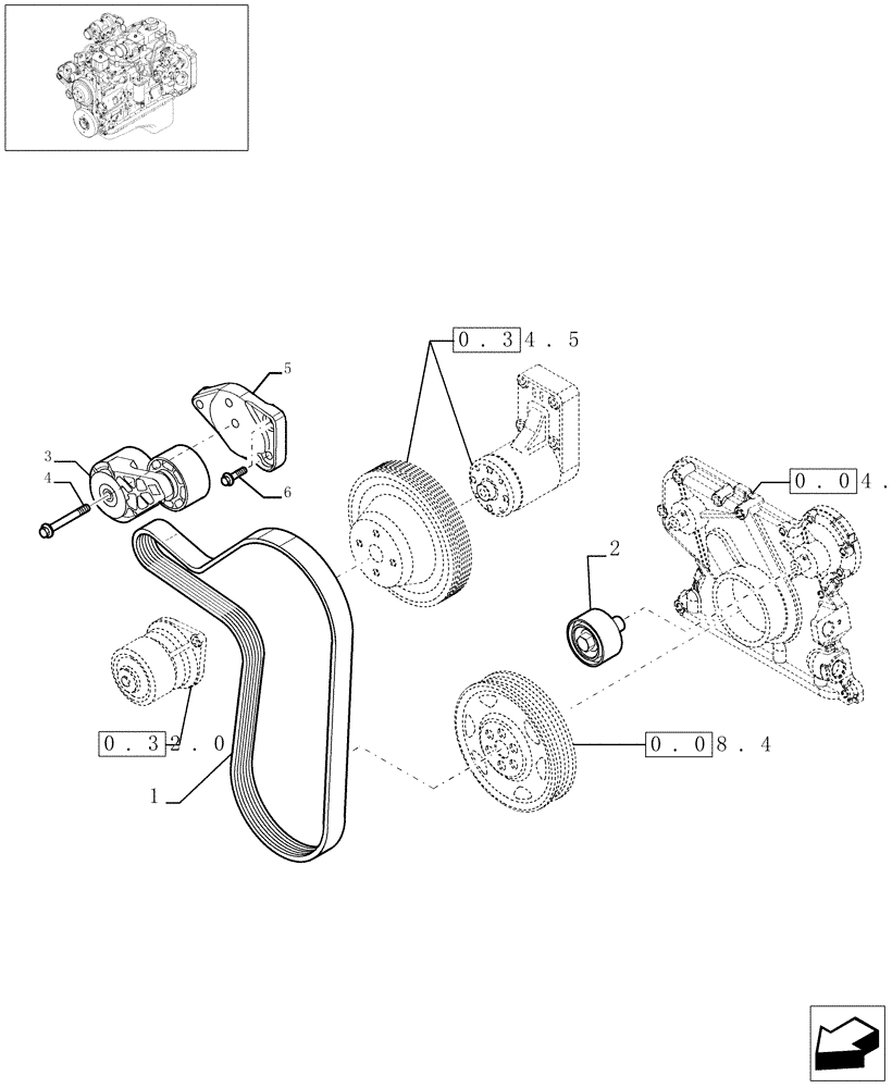 Схема запчастей Case IH PX140 - (0.34.0[01]) - WATER PUMP - CONTROL  (504064338) (02) - ENGINE