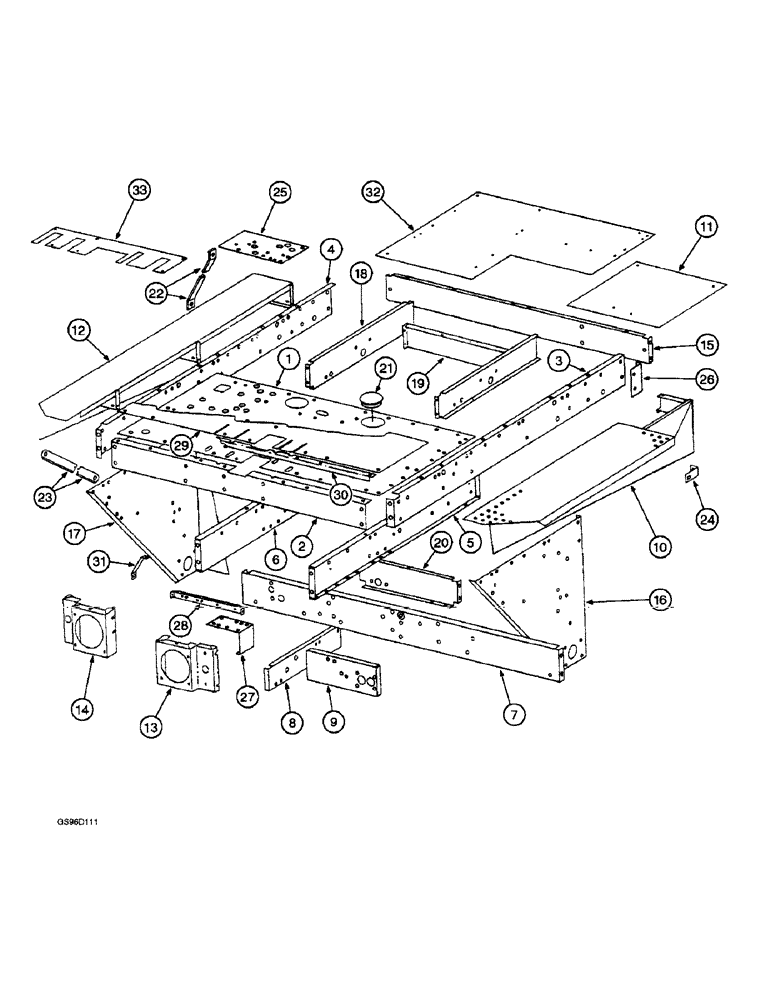 Схема запчастей Case IH 1400 - (9E-04) - OPERATORS PLATFORM (12) - CHASSIS