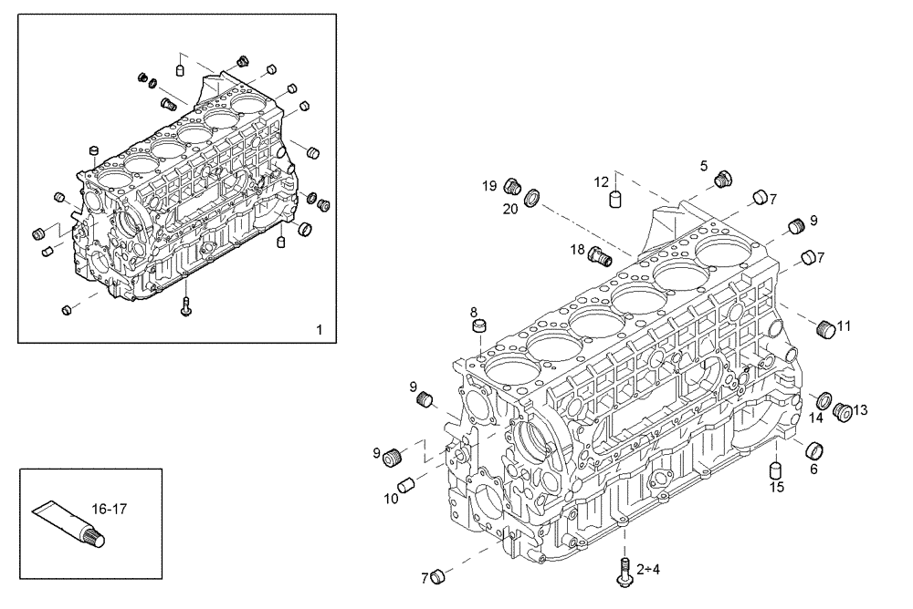 Схема запчастей Case IH F3CE0684A E001 - (0401.026) - CRANKCASE 