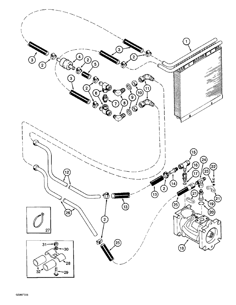 Схема запчастей Case IH 1800 - (6-03A) - OIL COOLER SYSTEM, P.I.N. JJC133070 AND AFTER (03) - POWER TRAIN