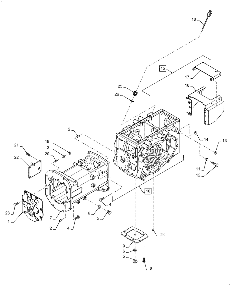 Схема запчастей Case IH FARMALL 35B - (21.118.02) - REAR AXLE TRANSMISSION CASE - 12X12 (21) - TRANSMISSION