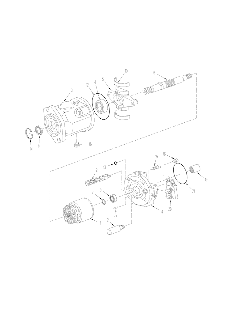 Схема запчастей Case IH STX375 - (08-34) - HIGH OUTPUT HYDRAULICS PISTON PUMP ASSY (08) - HYDRAULICS