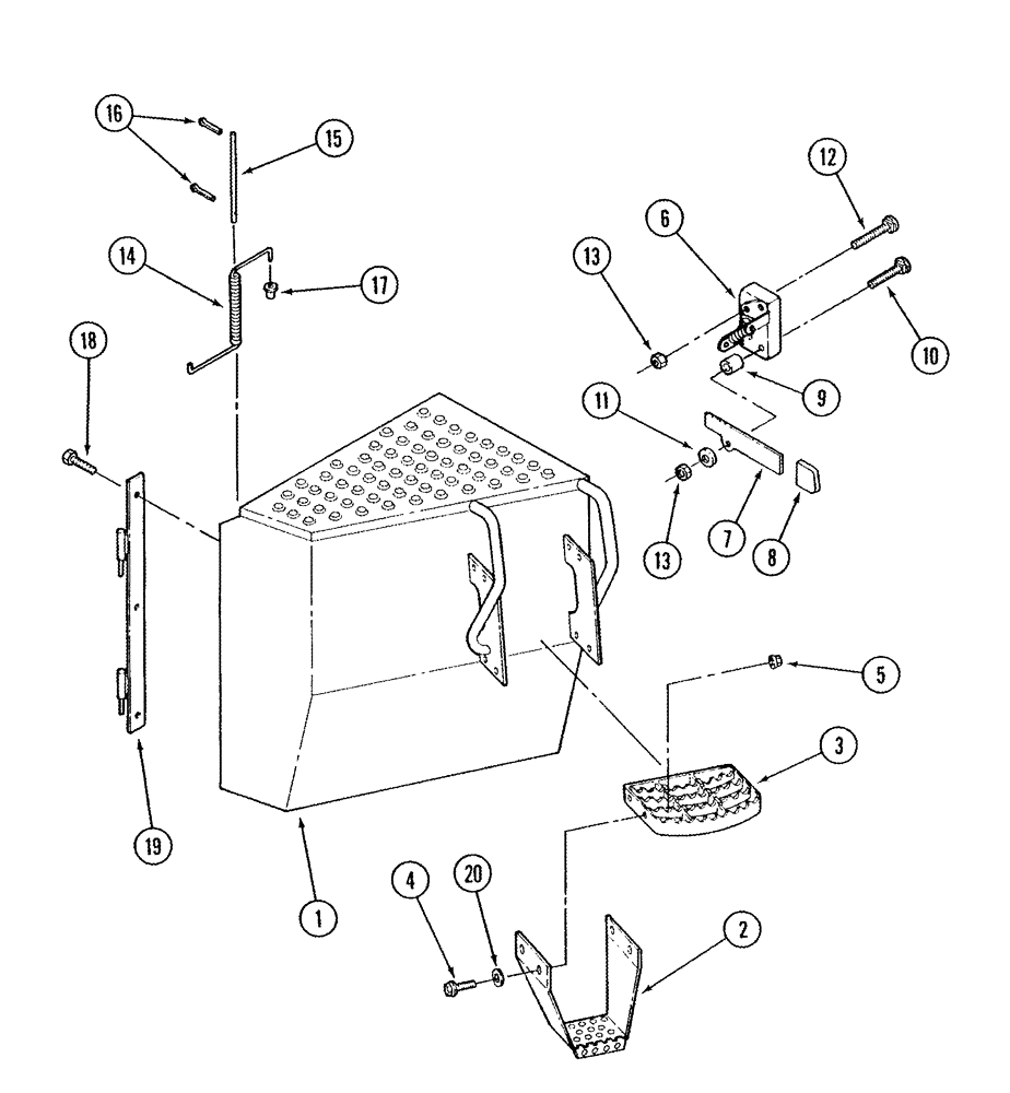 Схема запчастей Case IH STX375 - (09-34) - BATTERY ACCESS DOOR ASSY (09) - CHASSIS/ATTACHMENTS