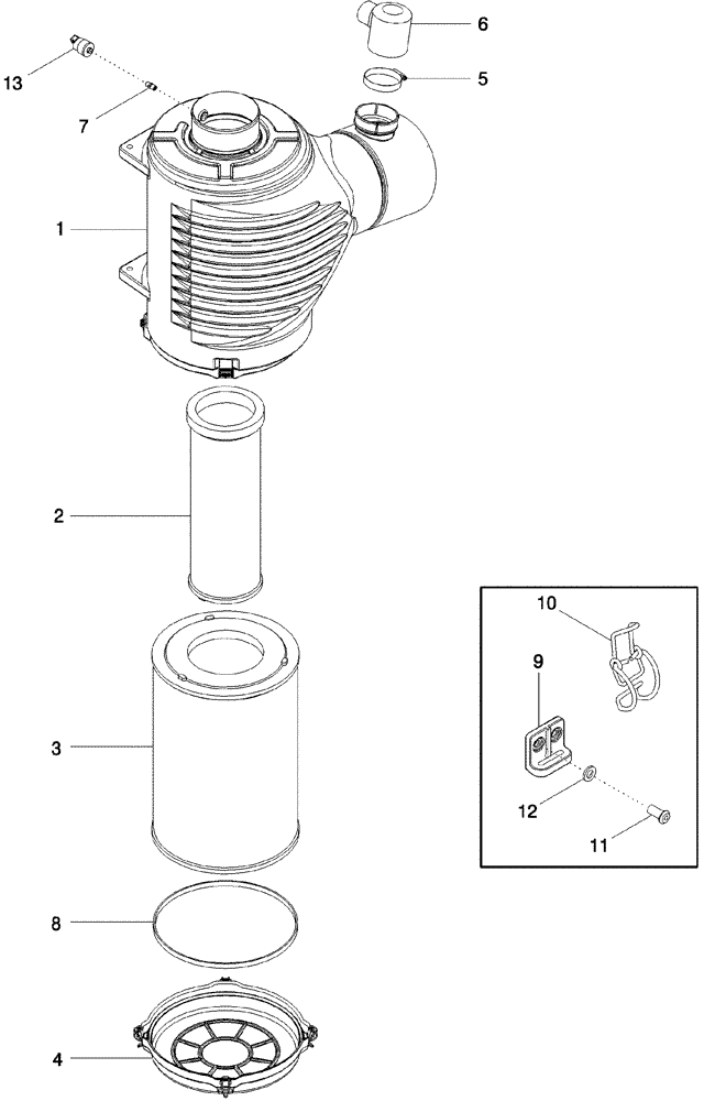 Схема запчастей Case IH 620 - (02-07) - AIR CLEANER ASSEMBLY (01) - ENGINE