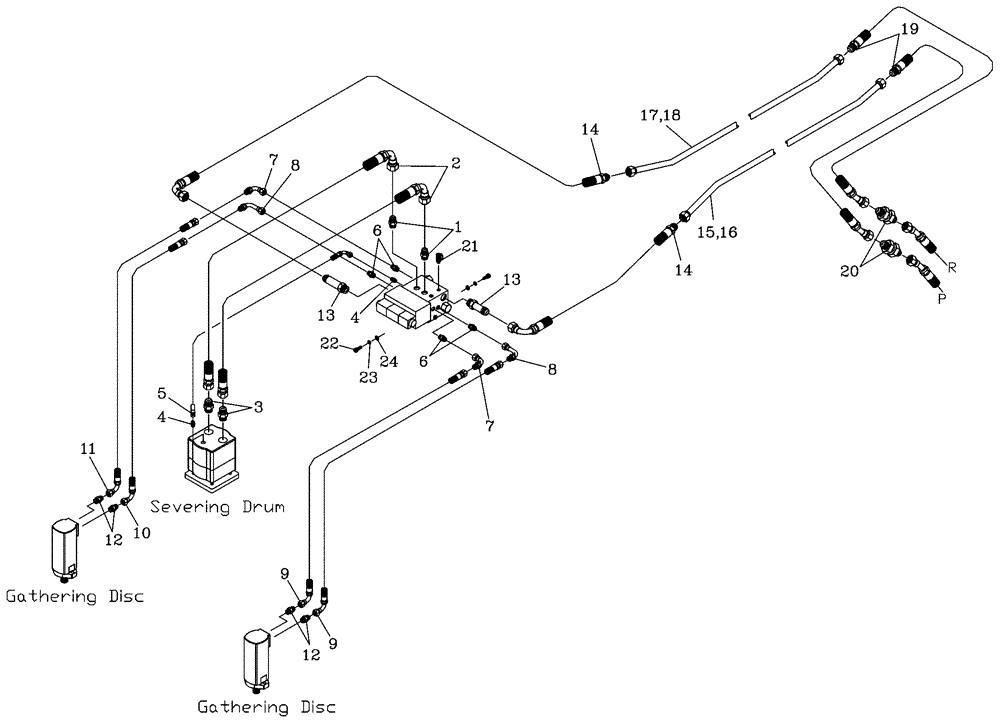 Схема запчастей Case IH 7700 - (B09[02]) - HYDRAULIC CIRCUIT {Shredder Topper} Hydraulic Components & Circuits