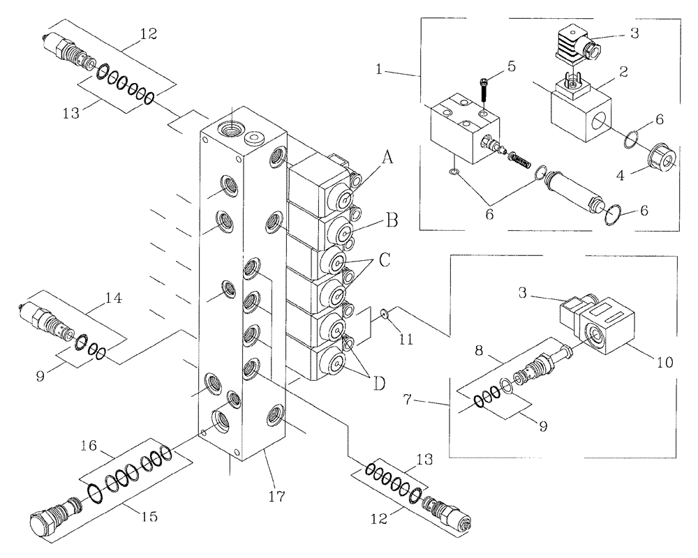 Схема запчастей Case IH 7700 - (B05[09]) - HYDRAULIC VICKERS VALVE Hydraulic Components & Circuits