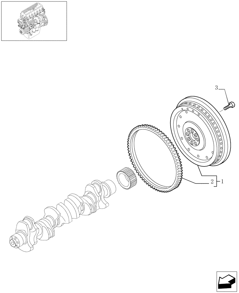 Схема запчастей Case IH STEIGER 485 - (02-41) - FLYWHEEL, STEIGER 385 / 435 & 485 (02) - ENGINE