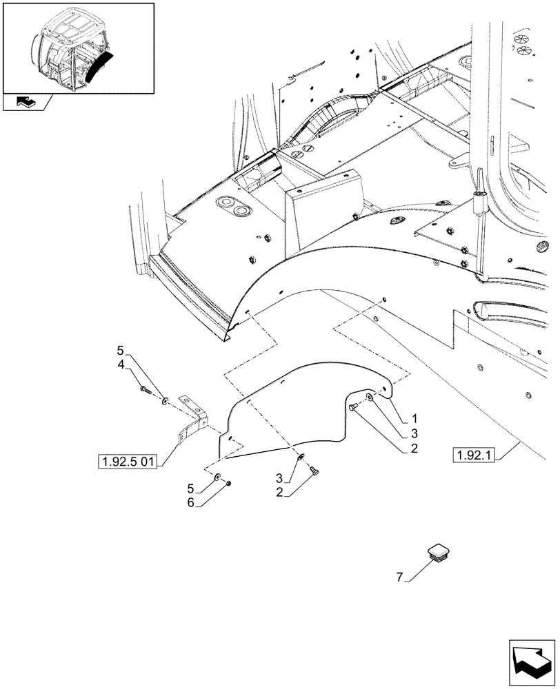 Схема запчастей Case IH PUMA 195 - (1.92.5[02]) - REAR FENDERS - MUDGUARD, LH (10) - OPERATORS PLATFORM/CAB