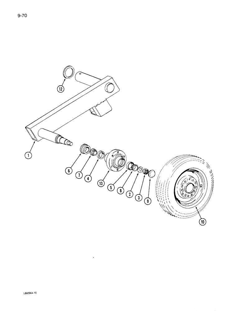 Схема запчастей Case IH 6300 - (9-070) - AXLES AND WHEELS ENDWISE TRANSPORT (09) - CHASSIS/ATTACHMENTS