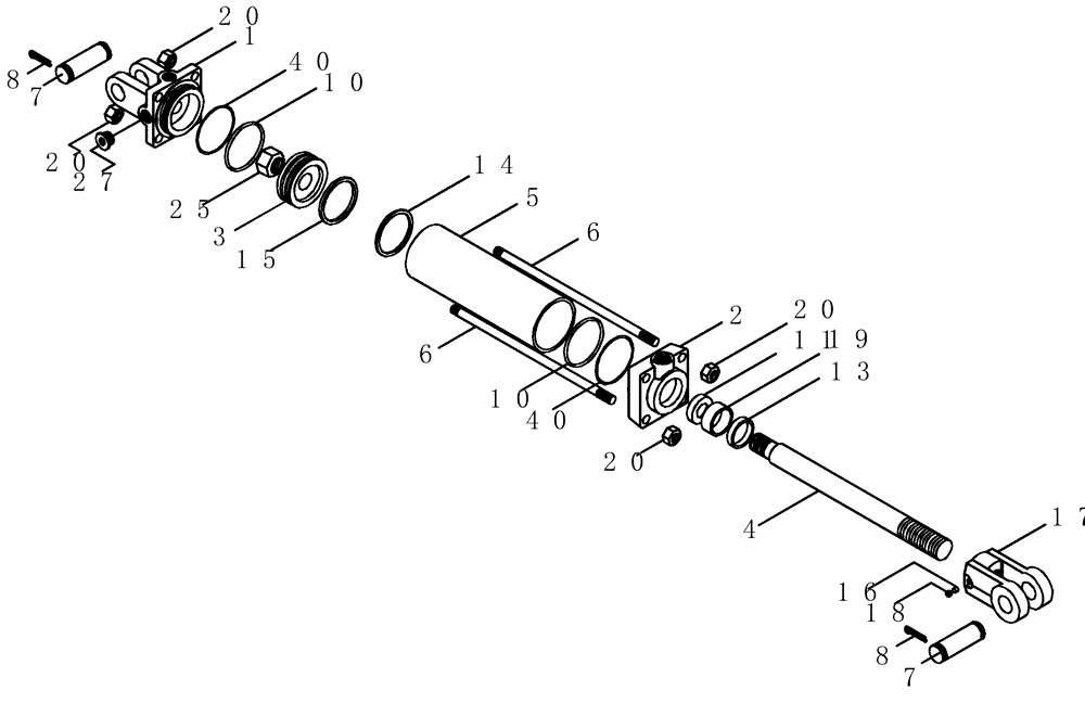 Схема запчастей Case IH 40 - (75.200.06) - ENDMARKER HYDRAULIC CYLINDER 2 1/2" X 12" - 2500 PSI (75) - SOIL PREPARATION