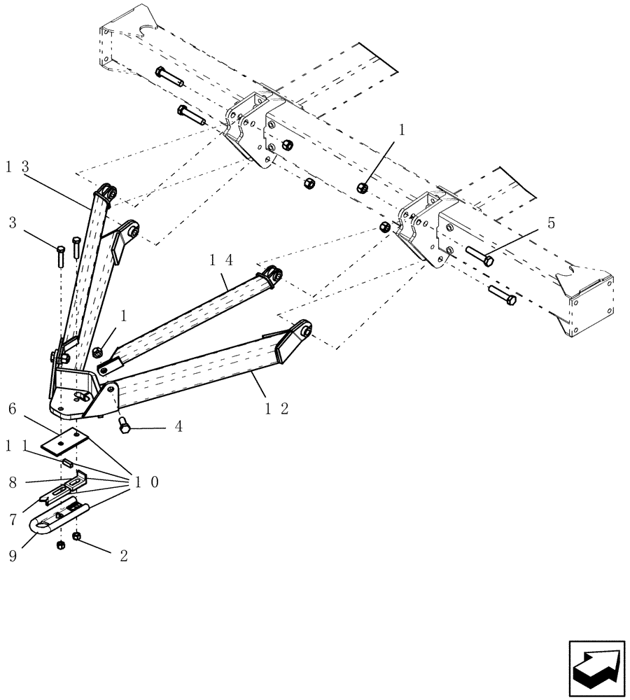 Схема запчастей Case IH 40 - (75.100.02) - SINGLE PULL POINT REAR HITCH (75) - SOIL PREPARATION