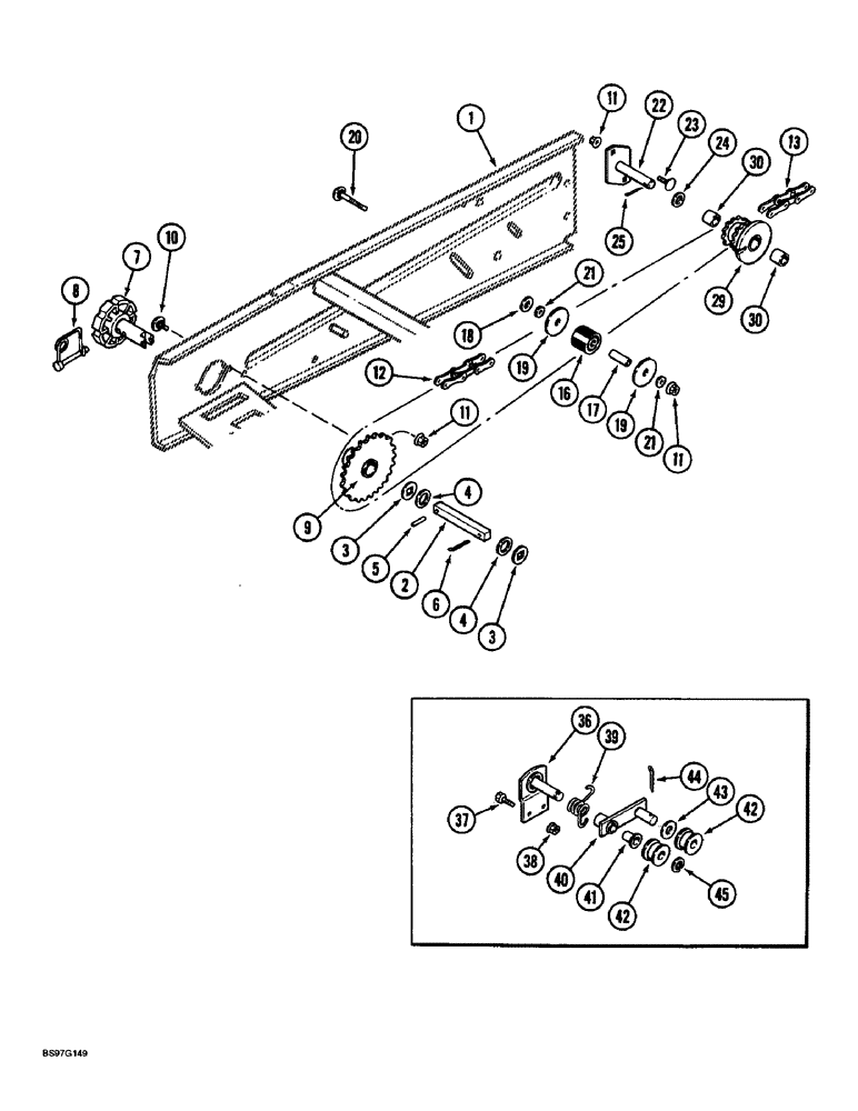 Схема запчастей Case IH 900 - (9-284) - GRANULAR CHEMICAL ATTACHMENT DRIVE (09) - CHASSIS/ATTACHMENTS