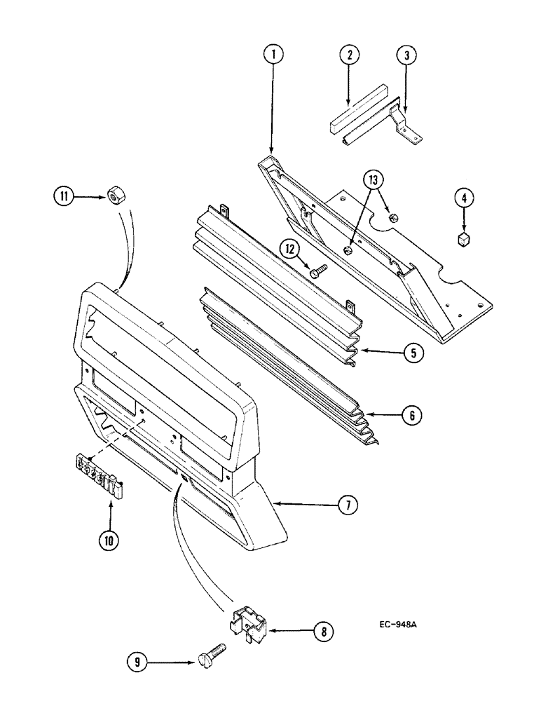 Схема запчастей Case IH 685 - (9-666) - RADIATOR GRILLE (09) - CHASSIS/ATTACHMENTS