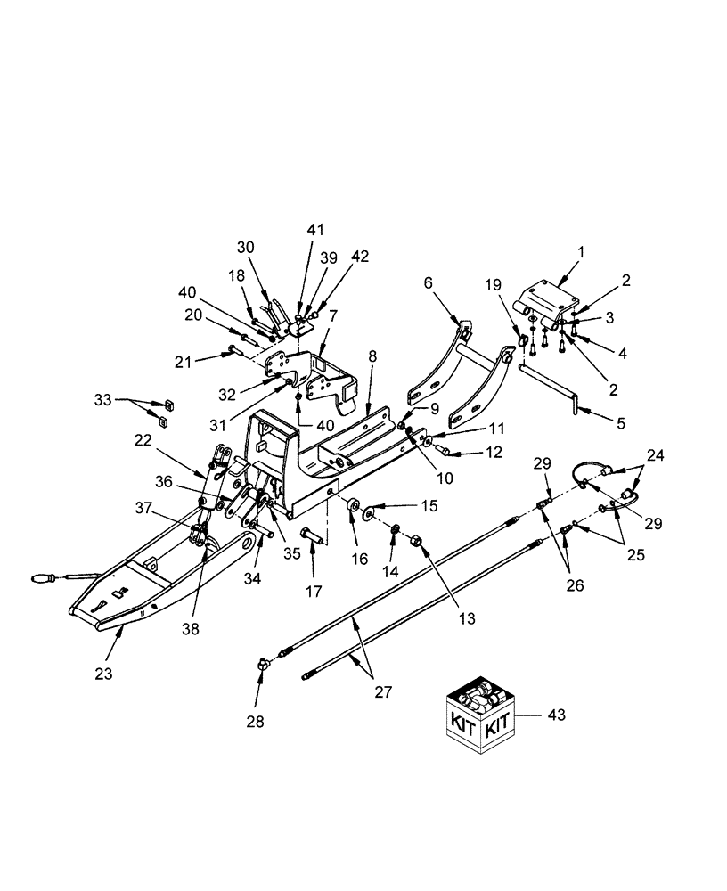 Схема запчастей Case IH BRX160 - (415) - MALE QUICK HITCH & SUBFRAME - 715451076, 715425026 