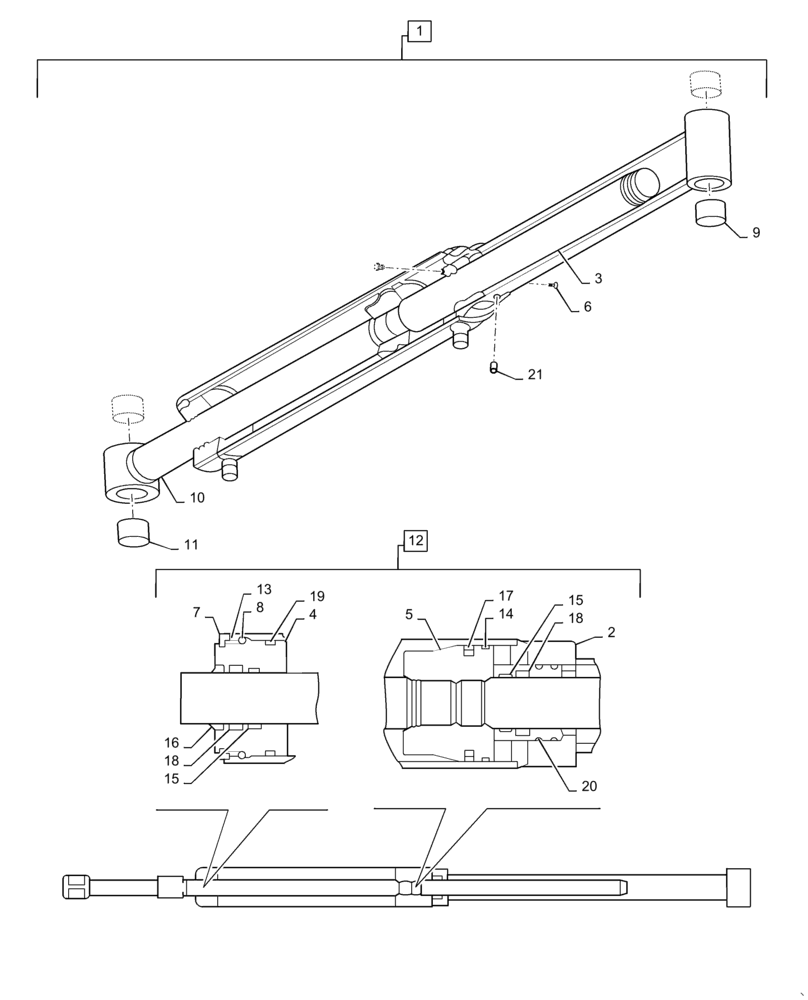 Схема запчастей Case IH L790 - (35.723.130) - BUCKET LIFT CYLINDER - MSL (35) - HYDRAULIC SYSTEMS