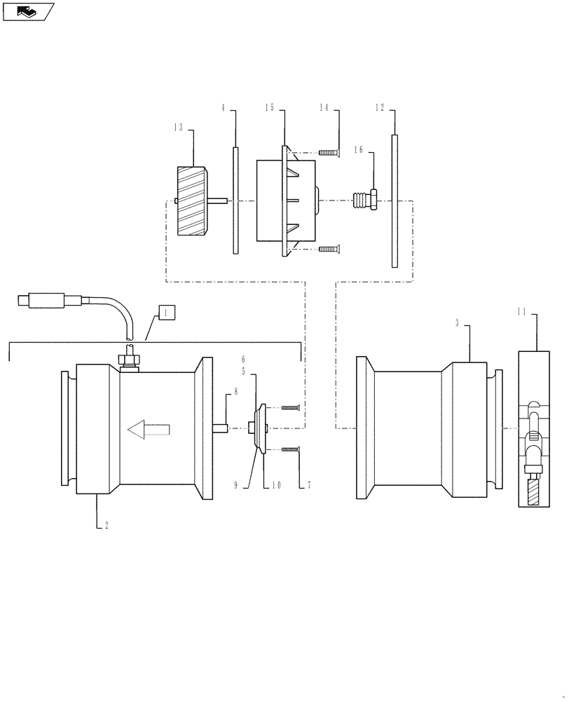 Схема запчастей Case IH 4420 - (09-019[02]) - FLOWMETER RFM 100 Liquid Plumbing