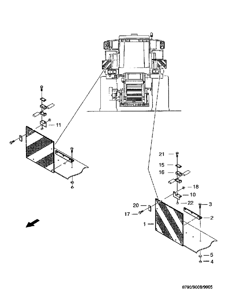 Схема запчастей Case IH 8790 - (220) - PACKAGE WARNING CONSOLES, FRONT (55) - ELECTRICAL SYSTEMS