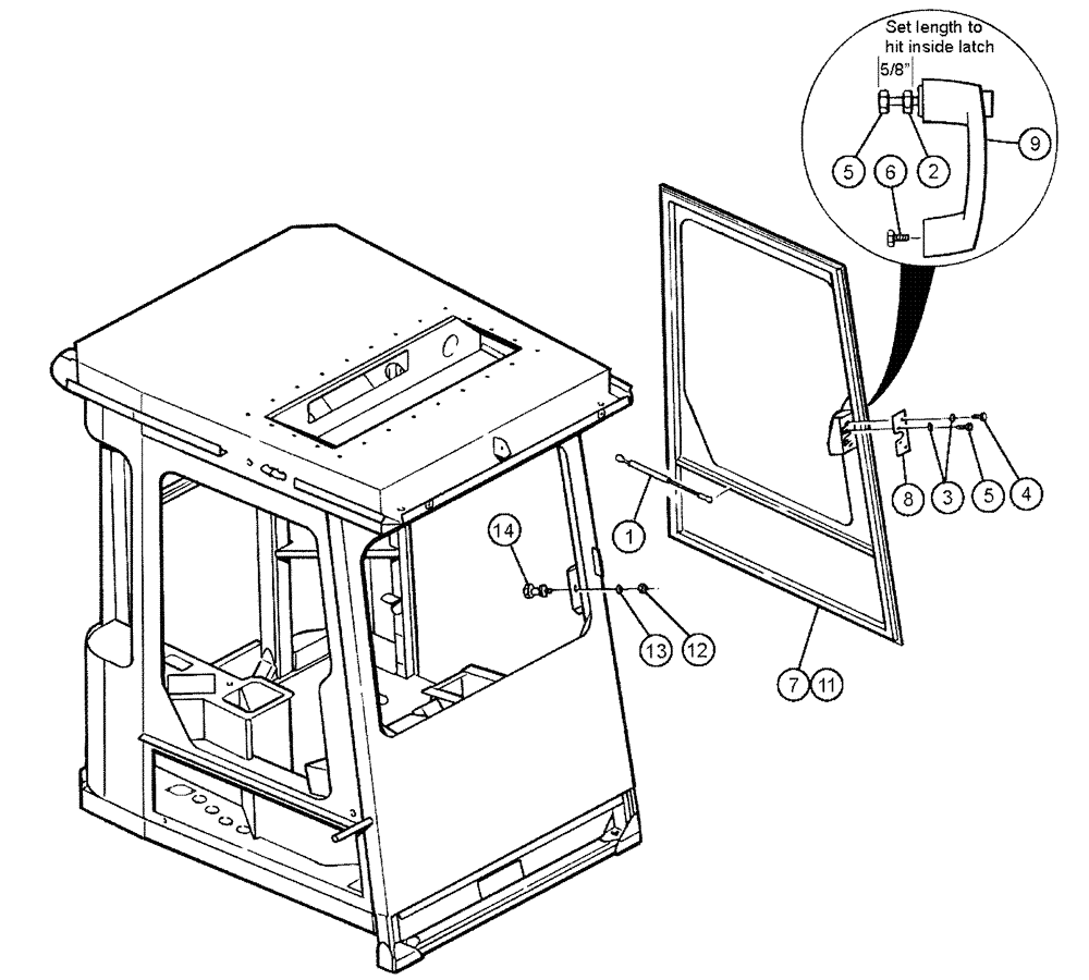 Схема запчастей Case IH SPX3200 - (02-003) - DOOR & STRIKER ASSEMBLIES (DOOR) (STRIKER) Cab Exterior